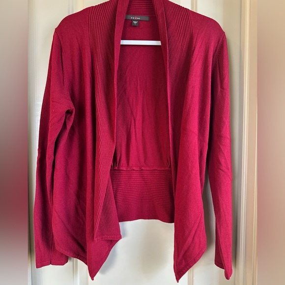 Women’s Open Front Cardigan; Red; Size Large - Picture 4 of 5
